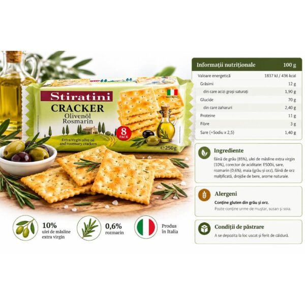 Biscuiti cu ulei de masline si rozmarin 250g