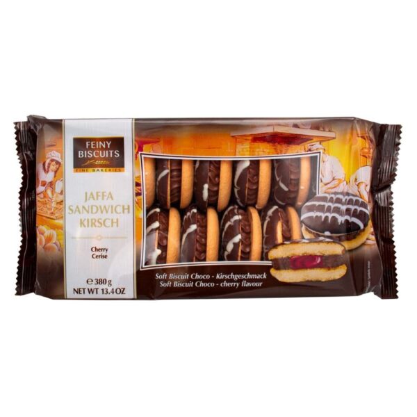 Biscuiti sandwich cu ciocolata-cirese 380g