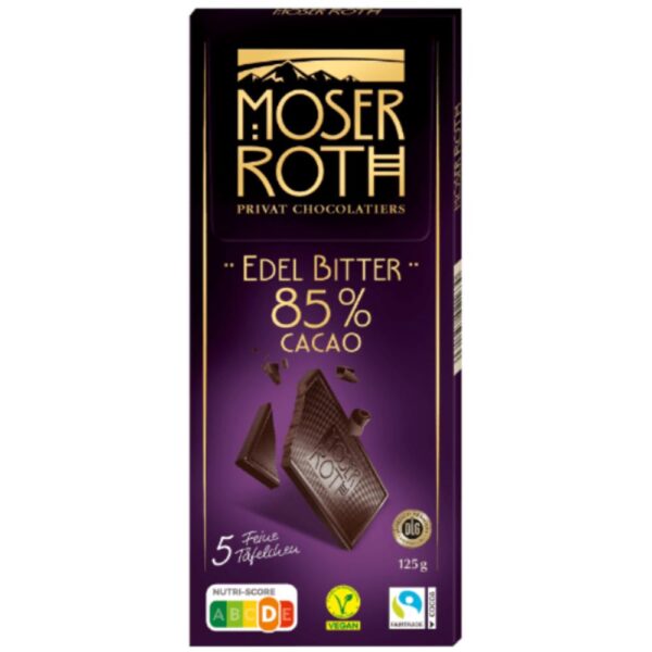Ciocolata amaruie Moser Roth 85% cacao 125g