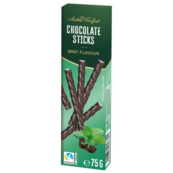 Ciocolata sticks amaruie cu menta 75g