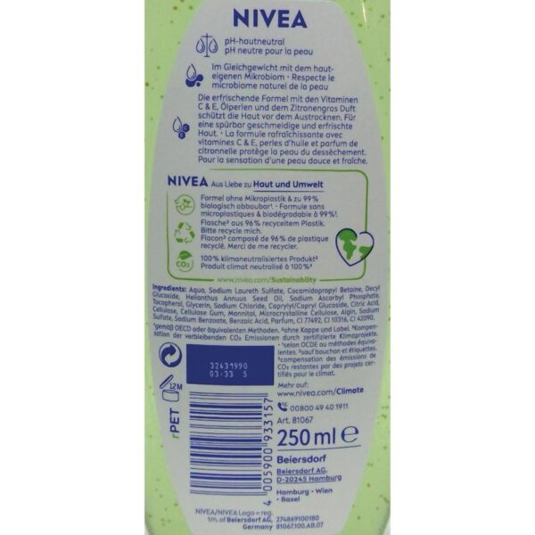 Gel de dus Nivea lemongrass 250ml