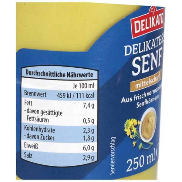 Mustar medium iute Delikato 250ml