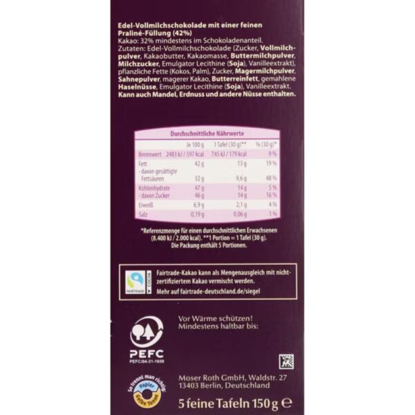 Ciocolata Delice cu lapte Moser Roth 150g