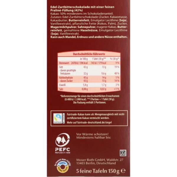 Ciocolata amaruie Delice Moser Roth 150g