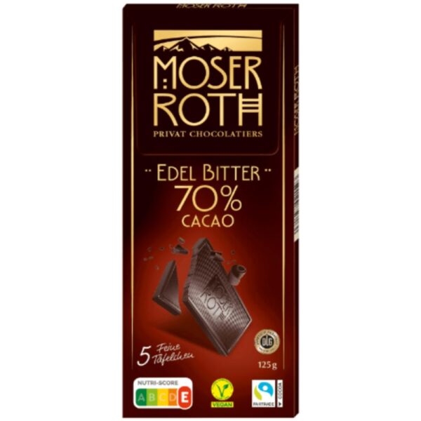 Ciocolata amaruie Moser Roth 70% cacao 125g