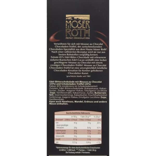 Ciocolata fina Moser Roth trufe 150g