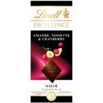 Lindt Excellence alune migdale si merisor 100g