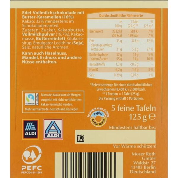 Ciocolata cu caramel Moser Roth 125g