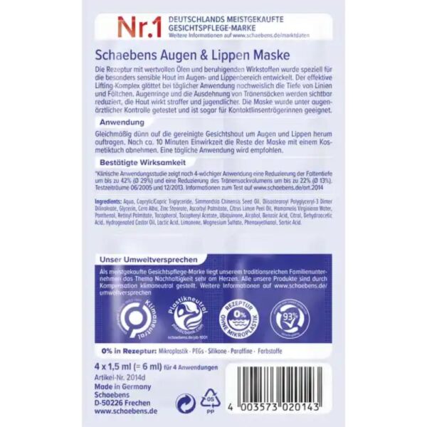 Masca Schaebens pentru ochi si buze 4x1.5ml(b)