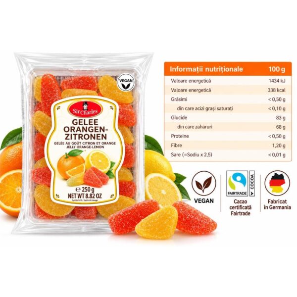 Jeleu portocala si lamaie Sir Charles 250g
