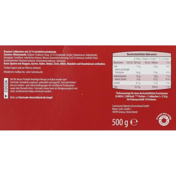 Turta dulce cu ciocolata amaruie 500g