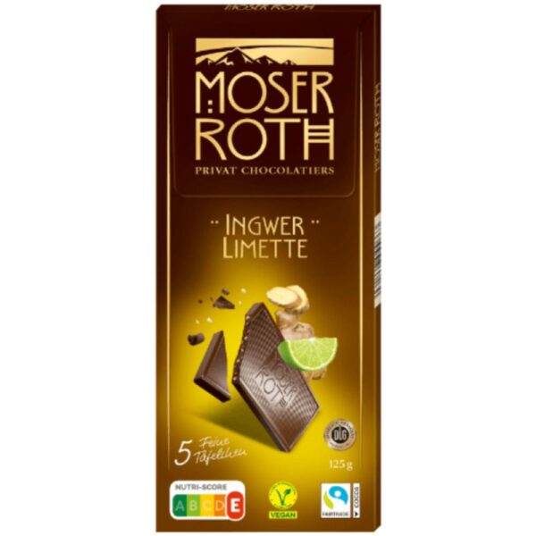 Ciocolata Moser Roth ghimbir si limette 125g