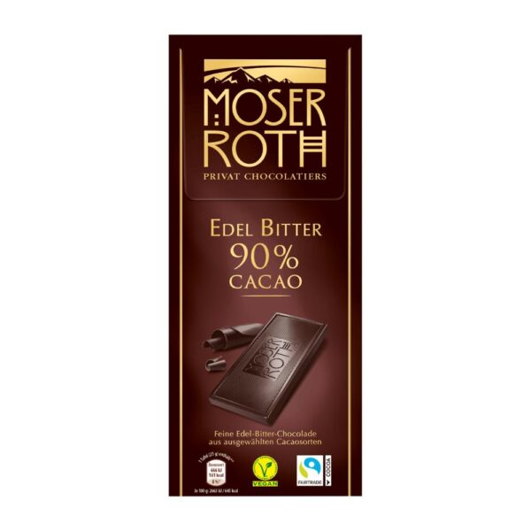 Ciocolata amaruie Moser Roth 90% cacao 125g