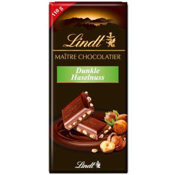 Ciocolata Lindt amaruie cu alune 110g