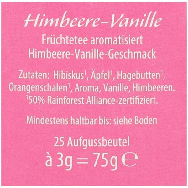 Ceai zmeura-vanilie Westcliff 25 plicuri