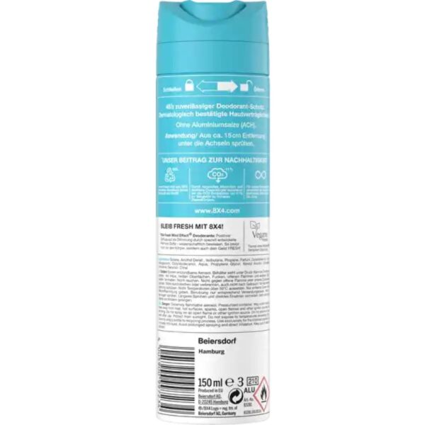 Deodorant dama 8x4 Pure Freshness 150ml