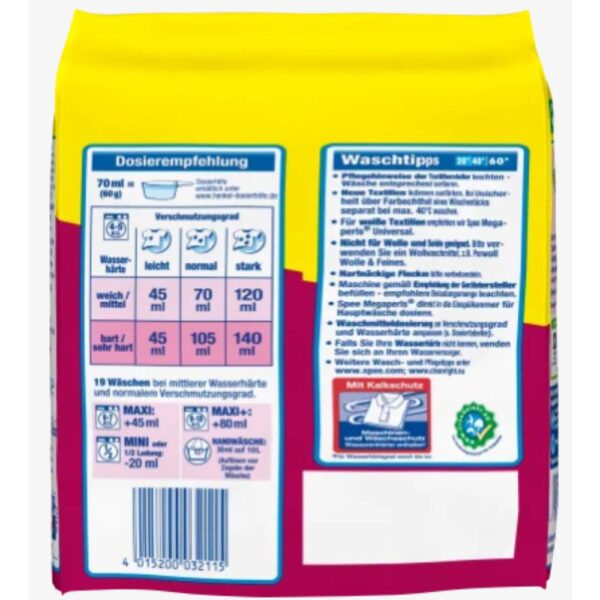 Detergent Spee Megaperls color 19 spalari