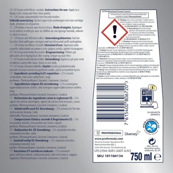 Crema Cif Original Profesional Lemon 750ml