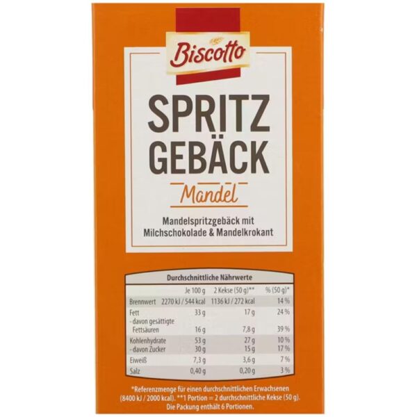 Biscuiti spritati cu migdale 300g