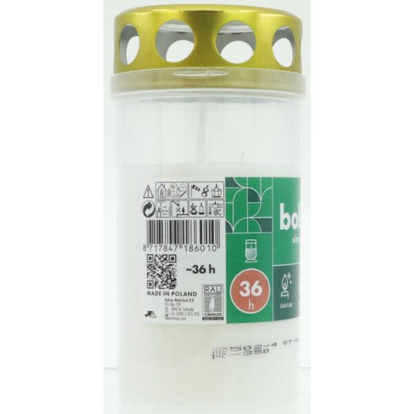 Candela alba cu capac 11x5.5cm(a)