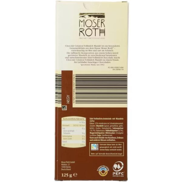 Ciocolata alba cu migdale Moser Roth 125