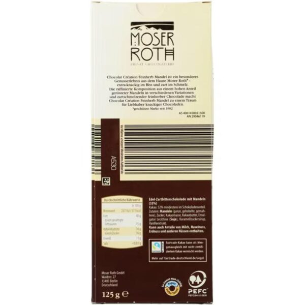 Ciocolata neagra cu migdale Moser Roth 125g