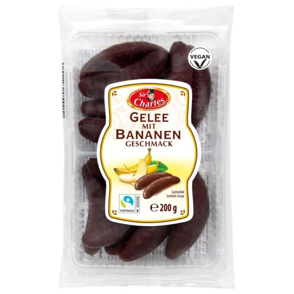 Jeleuri banane cu glazura de ciocolata 250g