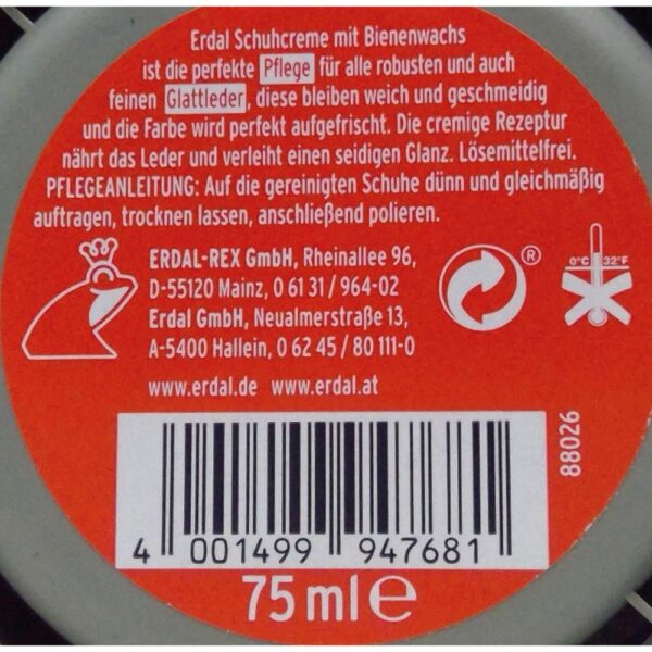 Crema de pantofi negru Erdal 75ml(a)