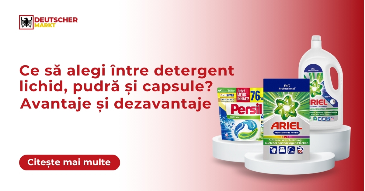 Ce să alegi între detergent lichid, pudră și capsule? Avantaje și dezavantaje 1 detergent lichid, pudra sau capsule
