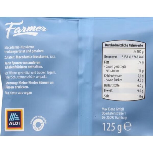 Nuci Macadamia Farmer 125g(a)