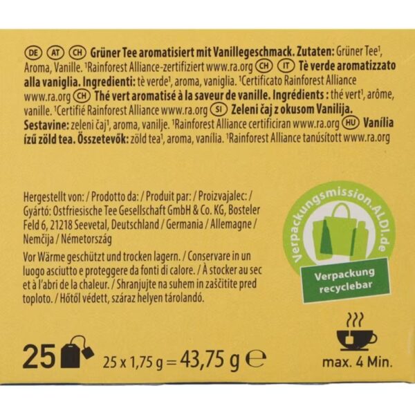 Ceai Westminster Gruner Tee Vanille 25 plicuri(a)