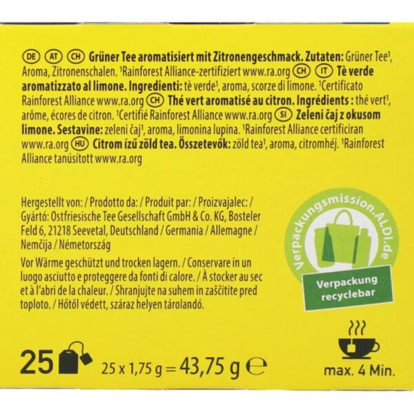 Ceai Westminster Gruner Tee Zitrone 25 plicuri(a)