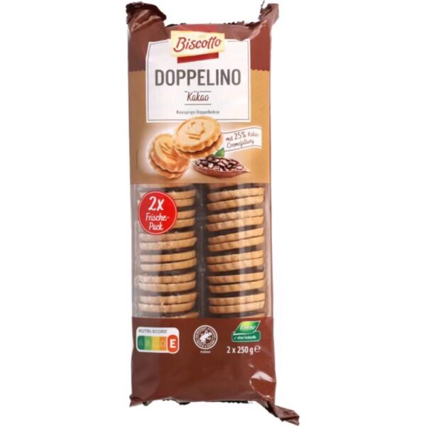 Biscuiti Doppelino cacao 2x250g