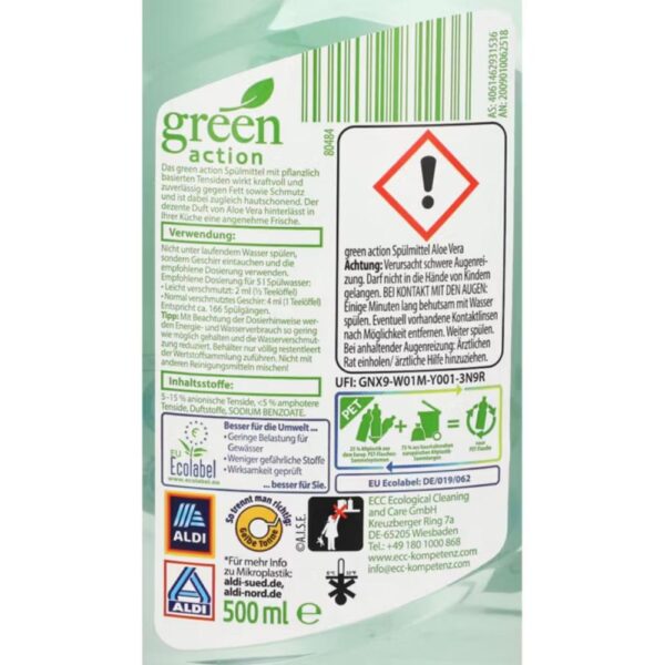 Detergent de vase green action aloe vera 500ml(a)
