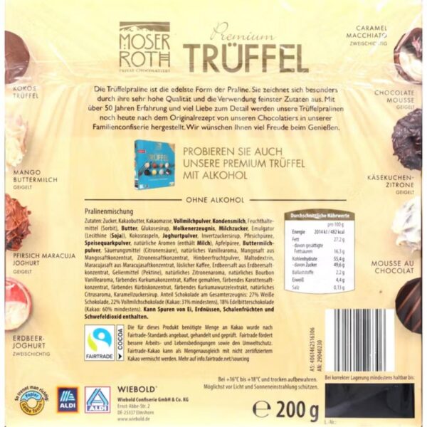 Truffel Premium Moser Roth fara alcool 200g(a)