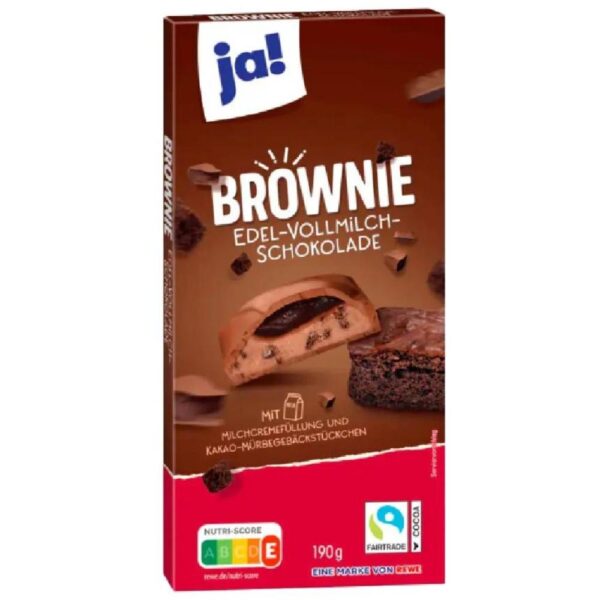 Ciocolata cu lapte si brownie Ja 190g