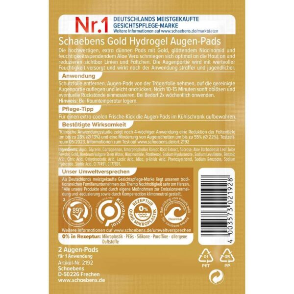 Schaebens Augen Pads Gold 2buc(a)