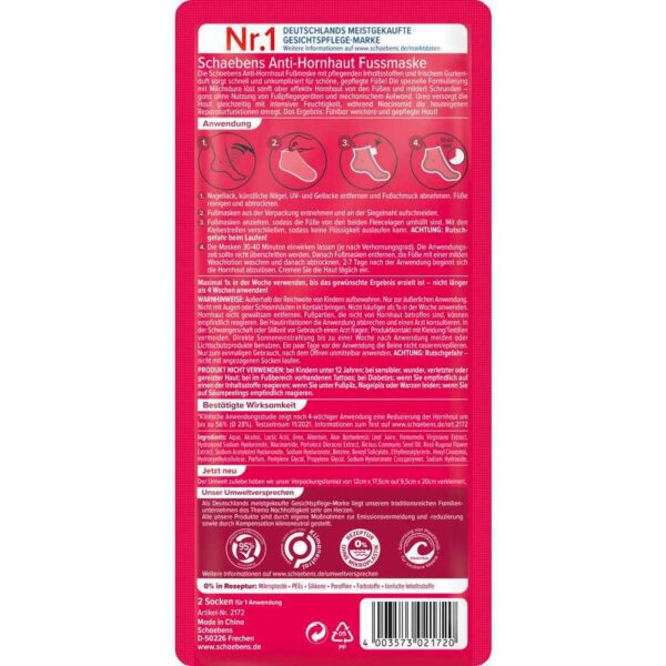 Schaebens Fussmaske Anti-Calusuri 2buc(a)