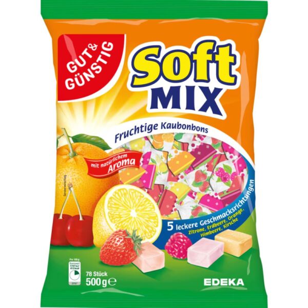 Edeka Soft Mix caramele cu fructe 500g