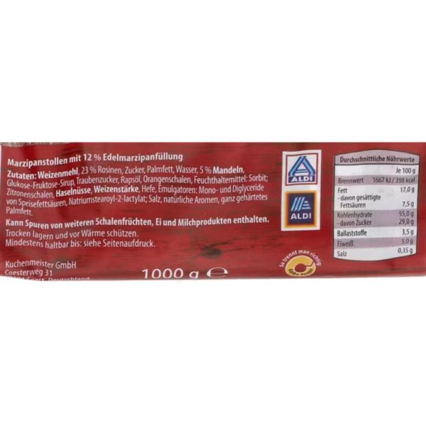 Winter Traum Edel Marzipan Stollen 1Kg(a)