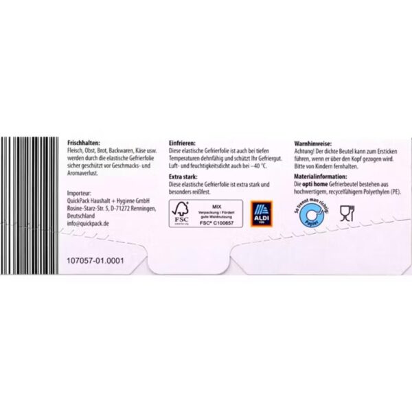 Pungi congelator Opti 3L 75 bucati(a)