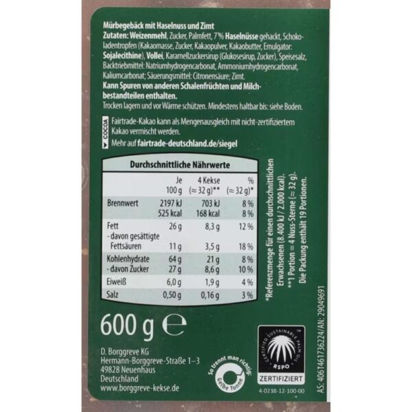 Winter Traum fursecuri Nuss-Sterne 600g(a)