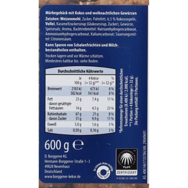 Winter Traum fursecuri kokos ringe 600g(a)