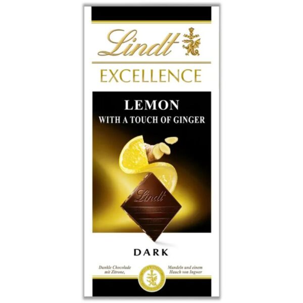 Ciocolata amaruie Lindt Lemon Ginger 100g