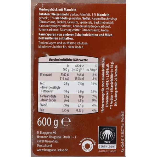 Winter Traum fursecuri Mandelblatter 600g(a)