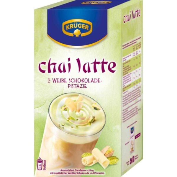 Kruger Chai Latte ciocolata alba si fistic 250g