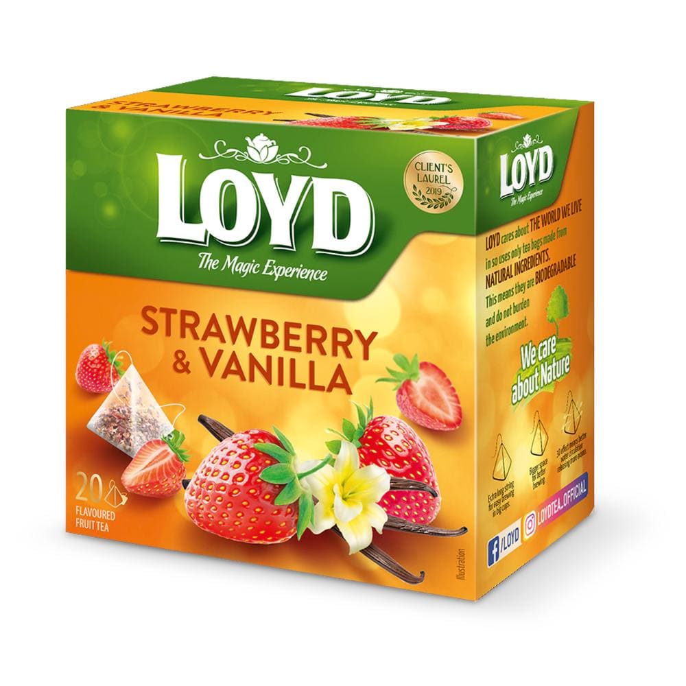 Ceai Loyd Capsune si Vanilie 20x2g