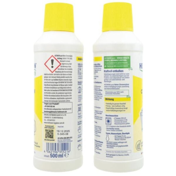 Heitmann pure Reine Citronensäure 500ml 2