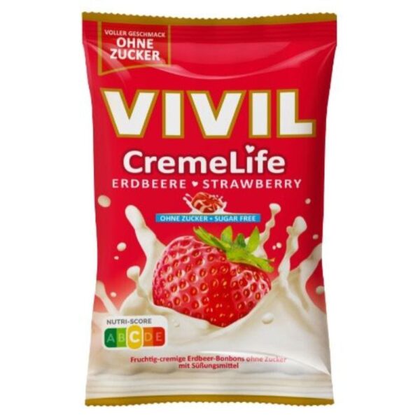 Bomboane Vivil capsuni fara zahar 90g