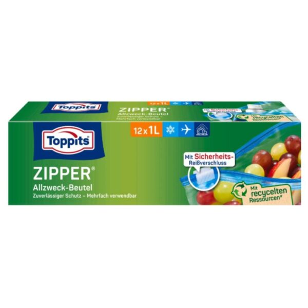 Toppits pungi zip 1L 12bucati